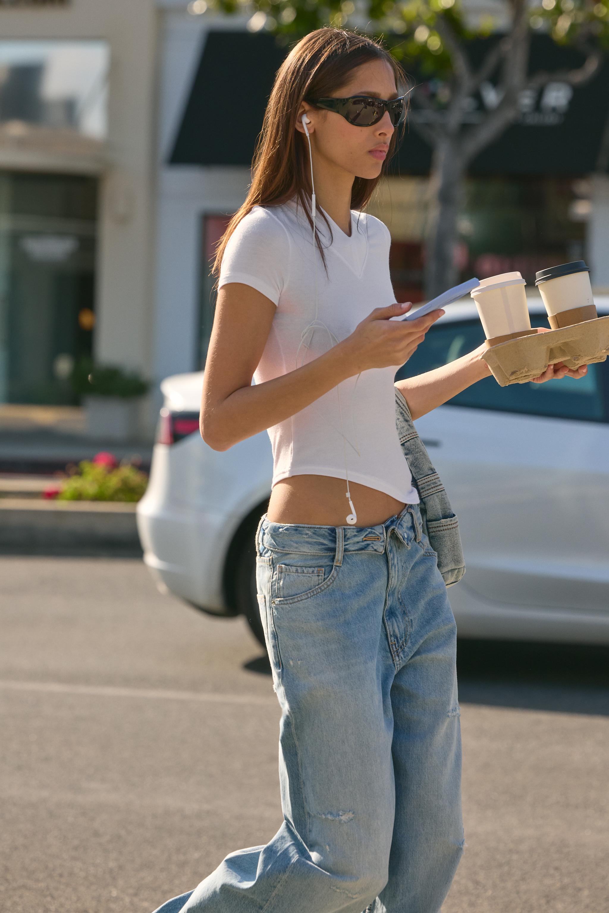 JEAN À CEINTURE PLIÉE TRF TAILLE MOYENNE